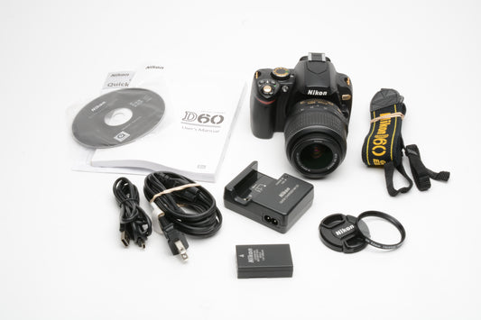 Nikon D60 Gold Edition w/AFS 18-55mm f3.5-5.6 zoom lens, Only 2225 Acts! Clean