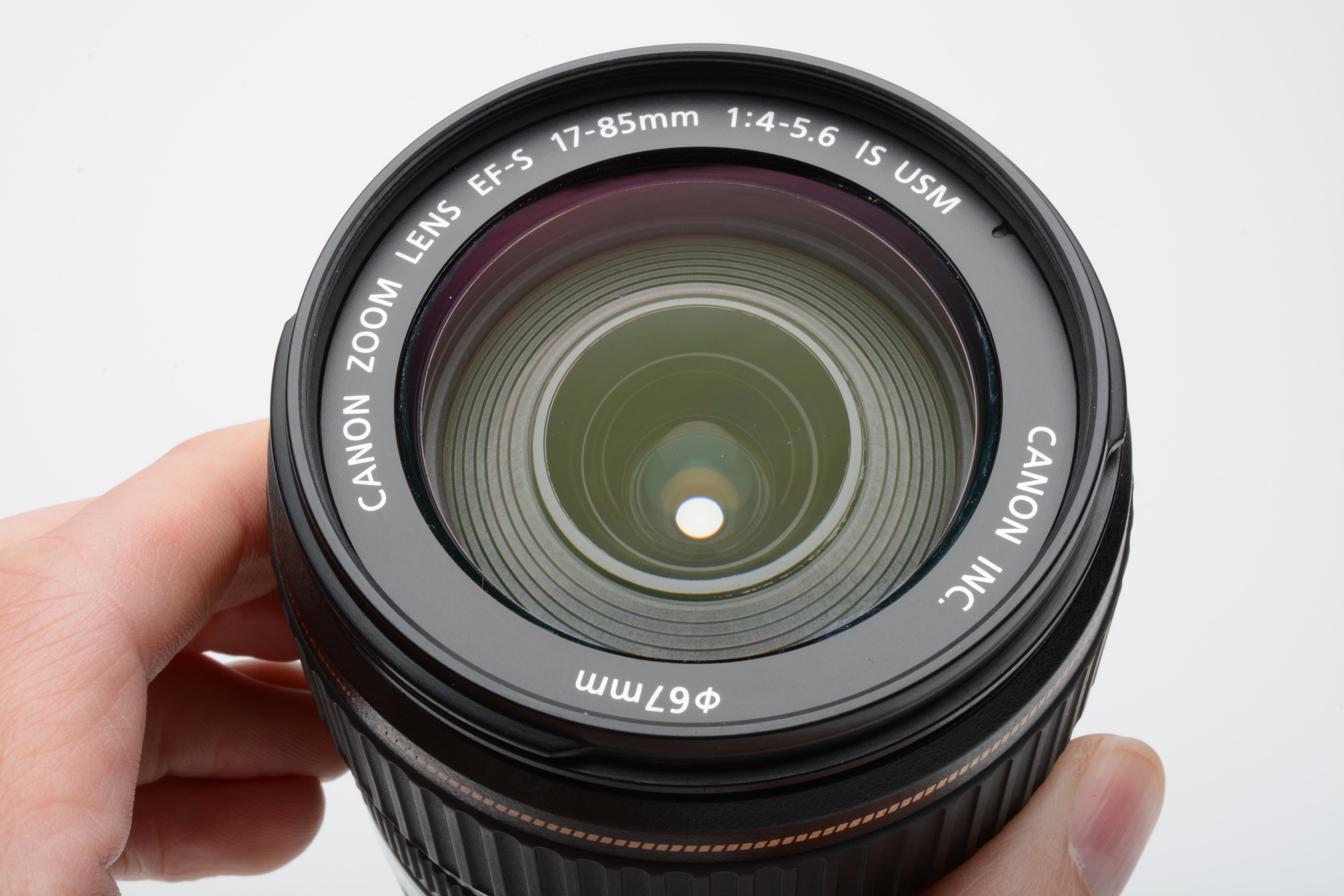 Canon EFS 17-85mm f4-5.6 IS USM zoom lens, caps, hood, nice 