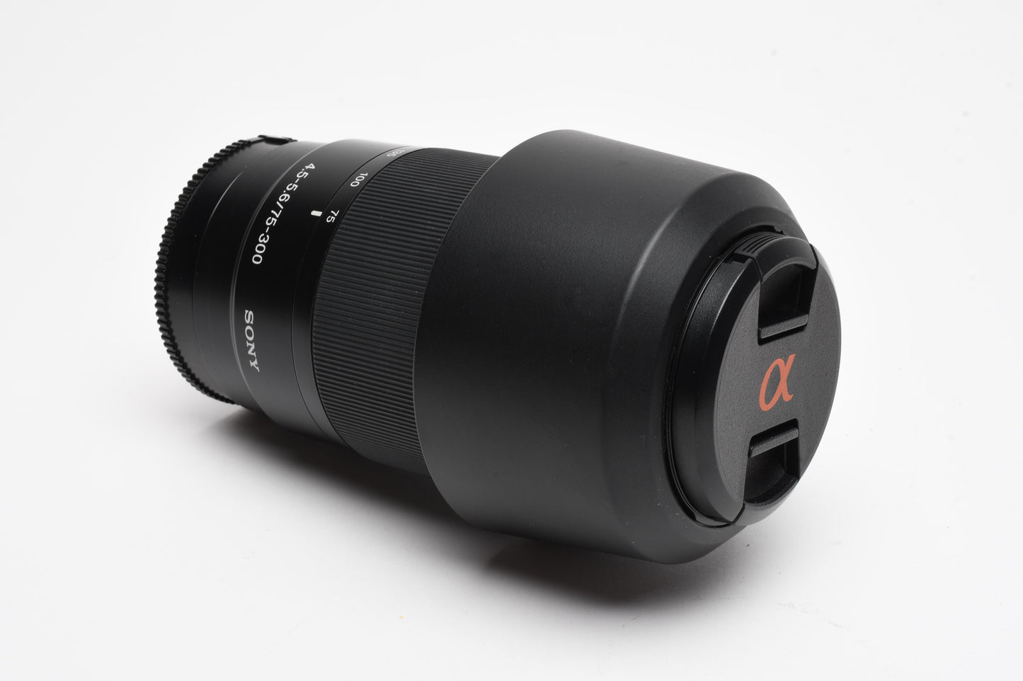 Sony AF 75-300mm f4.5-5.6 lens (A-Mount) caps, hood, Boxed, Mint-