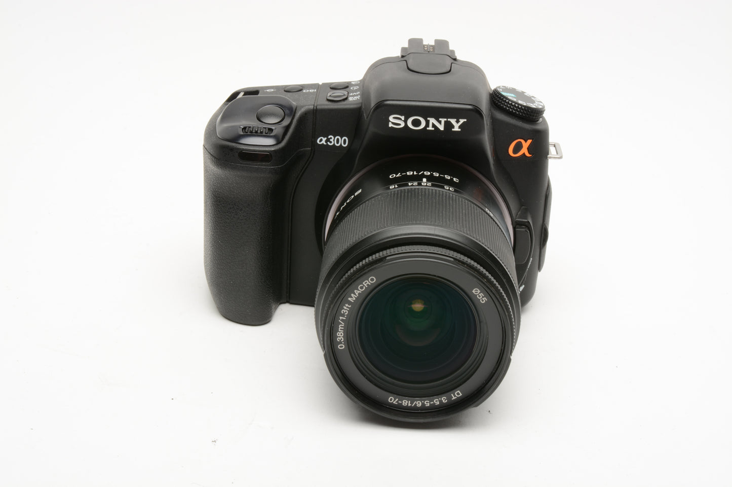 Sony Alpha A300 DSLR Camera w/18-70mm f3.5-5.6, Book, batt+charger, Clean
