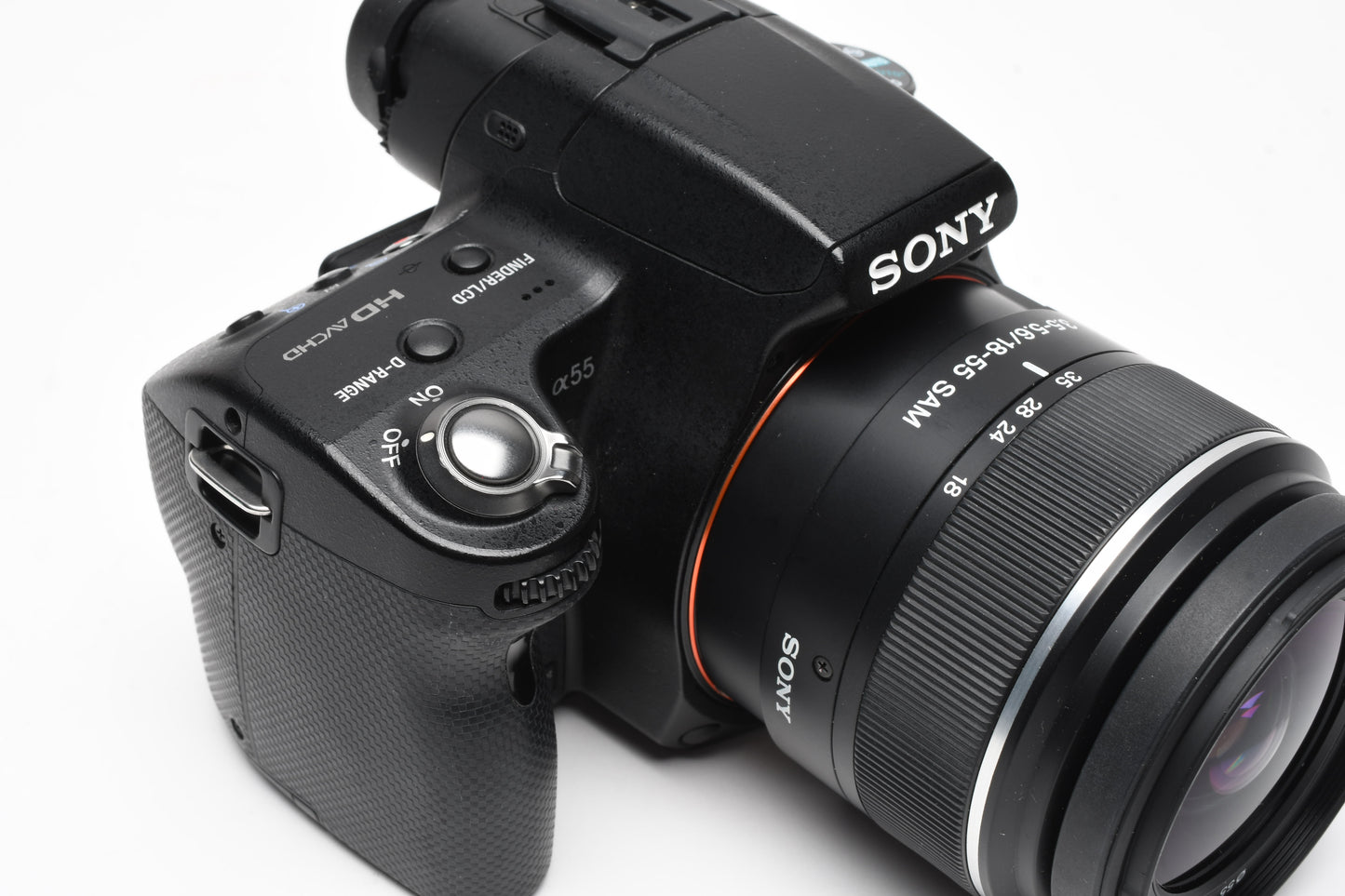 Sony A55 DSLR w/18-55mm f3.5-5.6, 2X batts+charger+remote, Box, 21K Acts