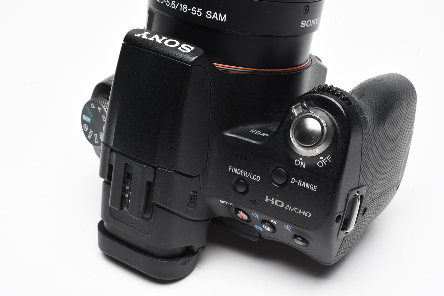 Sony A55 DSLR w/18-55mm f3.5-5.6, 2X batts+charger+remote, Box, 21K Acts