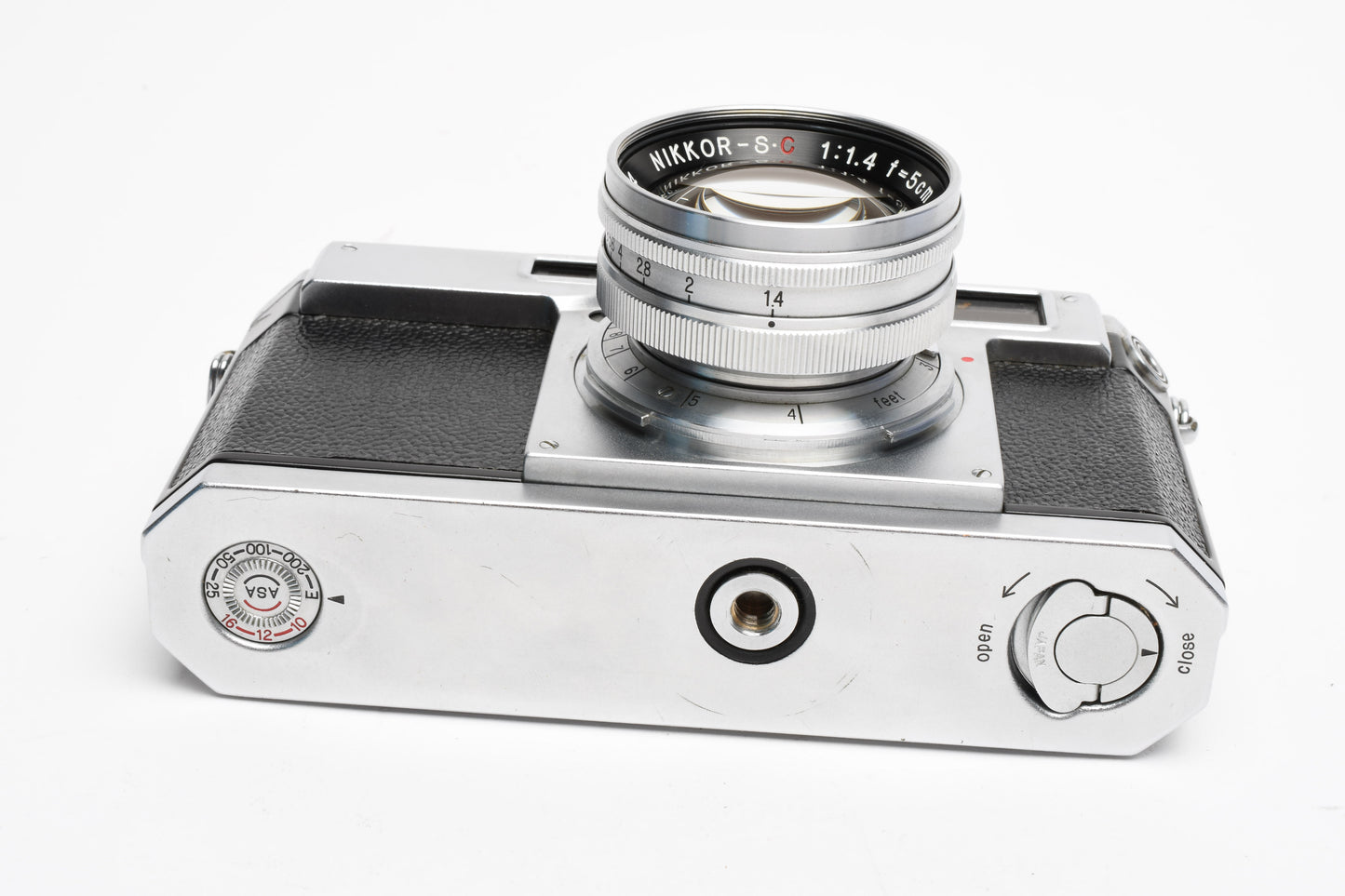 Nikon S2 Chrome Nippon Kogaku Rangefinder Camera w/5cm f1.4 Lens, case, good!