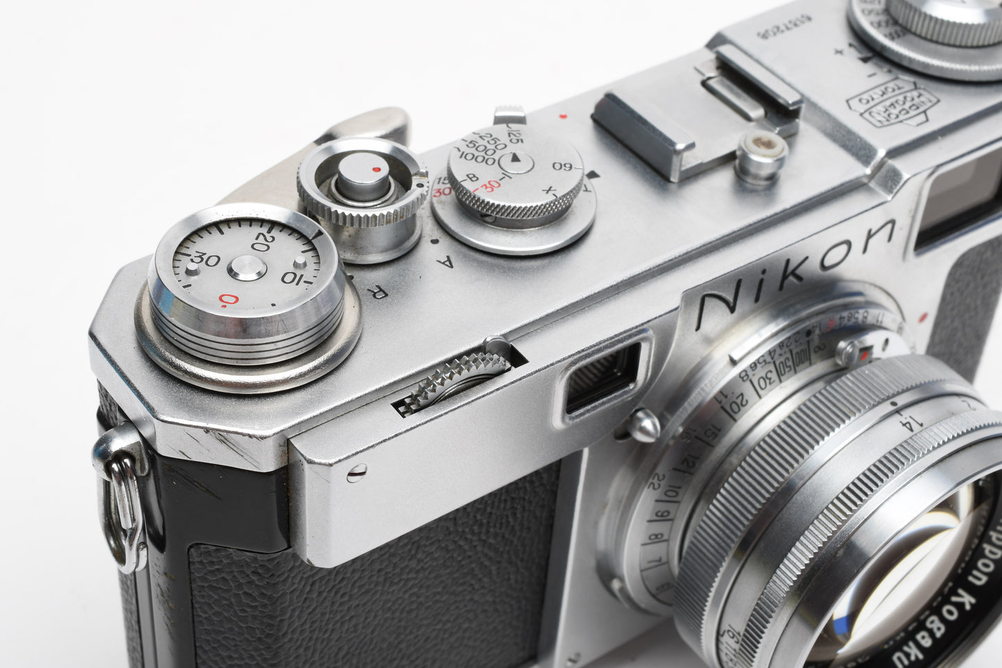 Nikon S2 Chrome Nippon Kogaku Rangefinder Camera w/5cm f1.4 Lens, case, good!