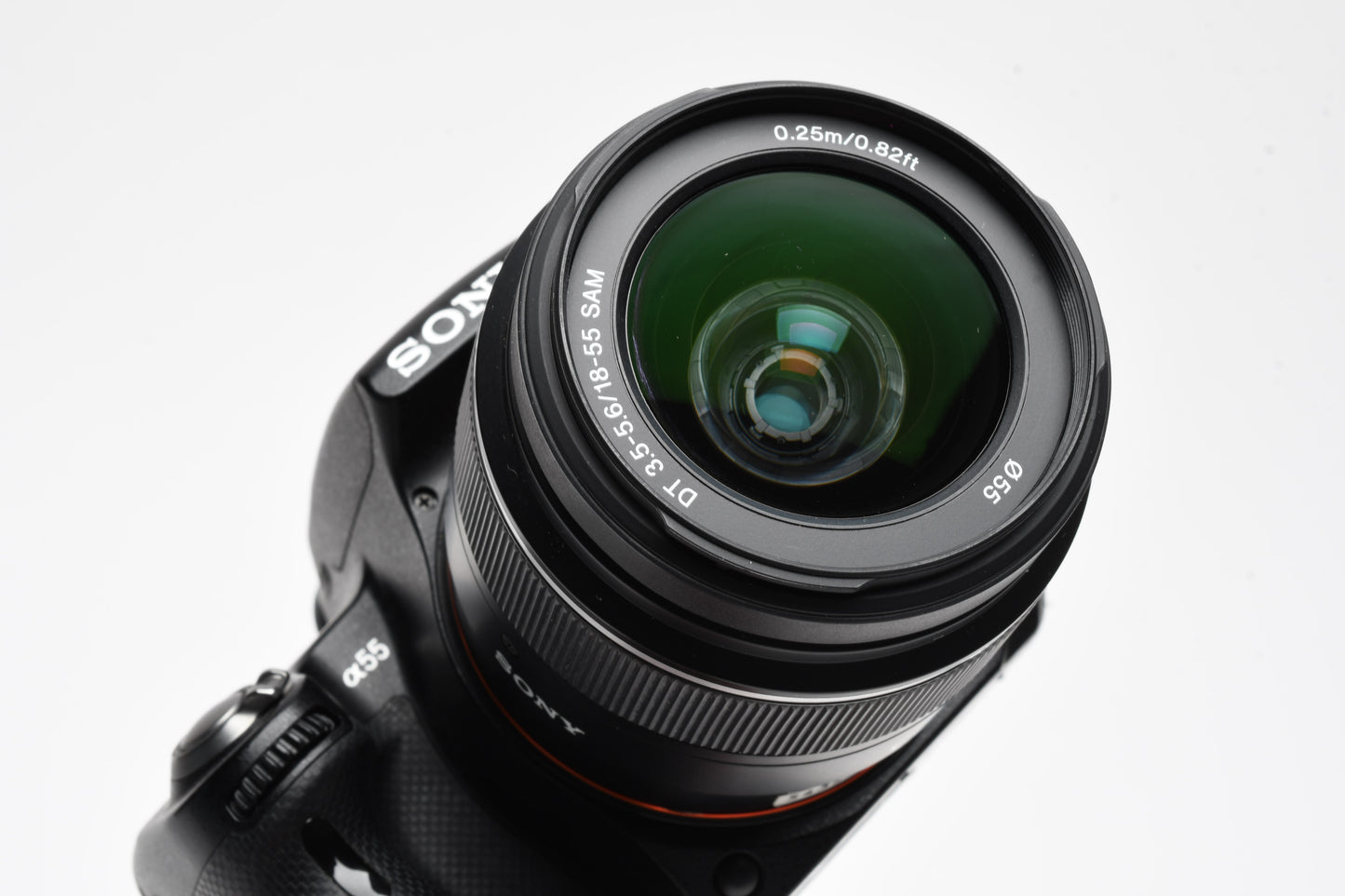 Sony A55 DSLR w/18-55mm f3.5-5.6, 2X batts+charger+remote, Box, 21K Acts