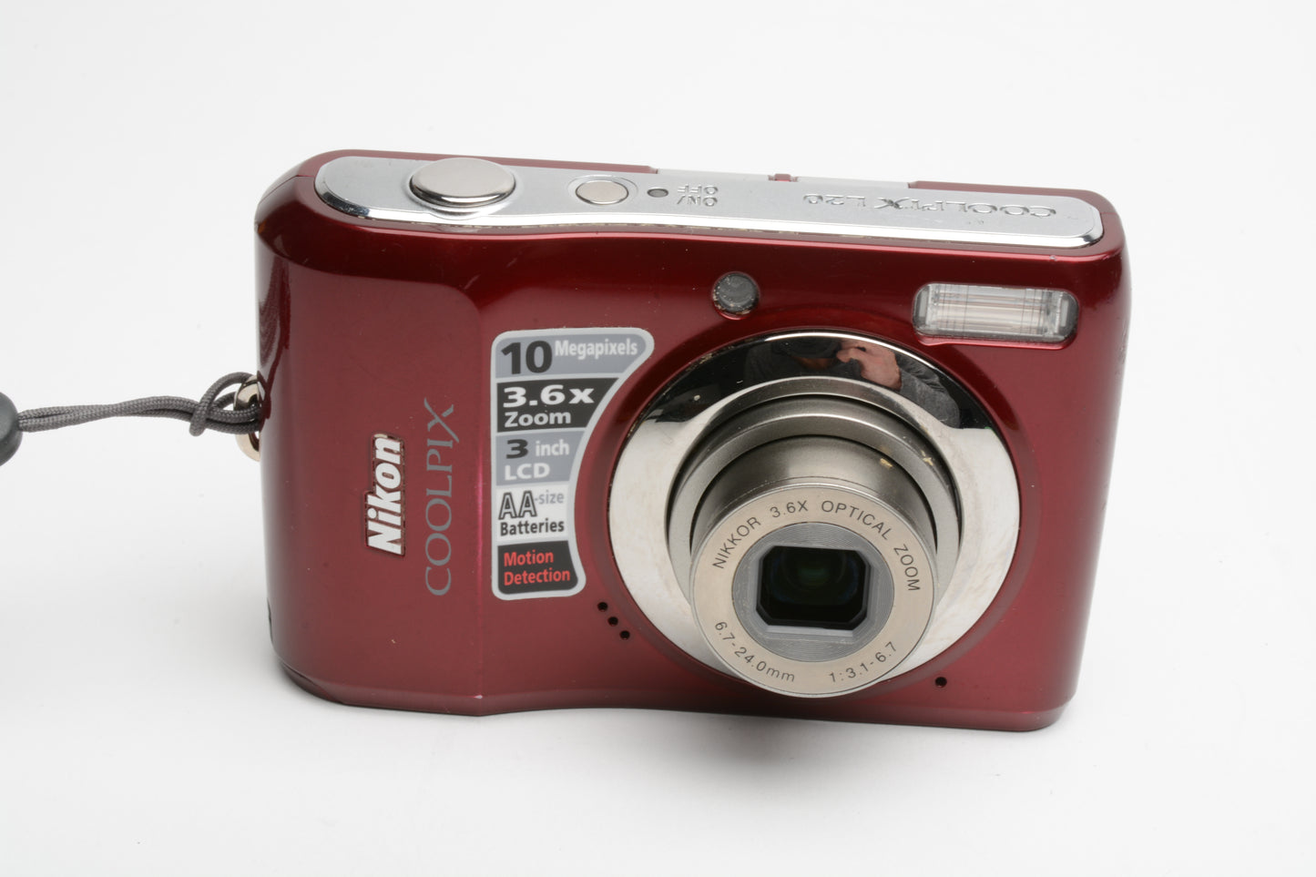 Nikon Coolpix L20 10MP Digital Point&Shoot Camera (Red), Tested, Very nice