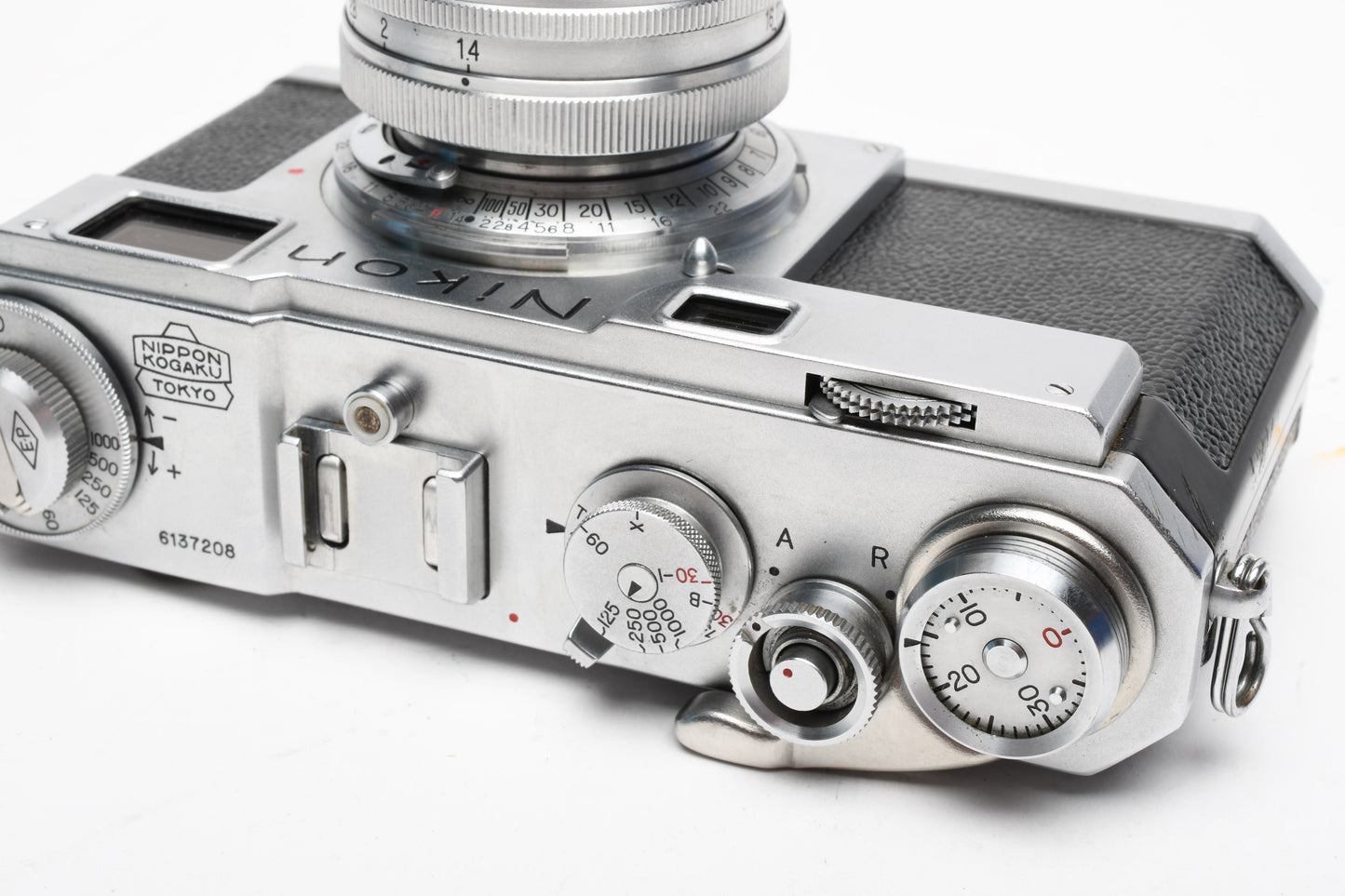 Nikon S2 Chrome Nippon Kogaku Rangefinder Camera w/5cm f1.4 Lens, case, good!