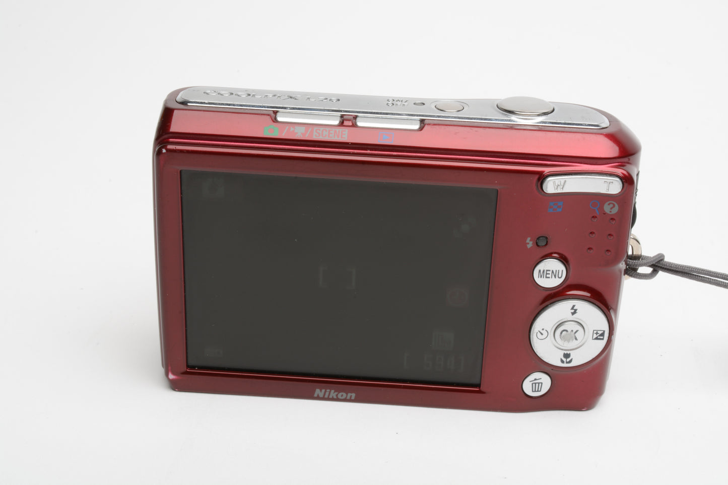 Nikon Coolpix L20 10MP Digital Point&Shoot Camera (Red), Tested, Very nice