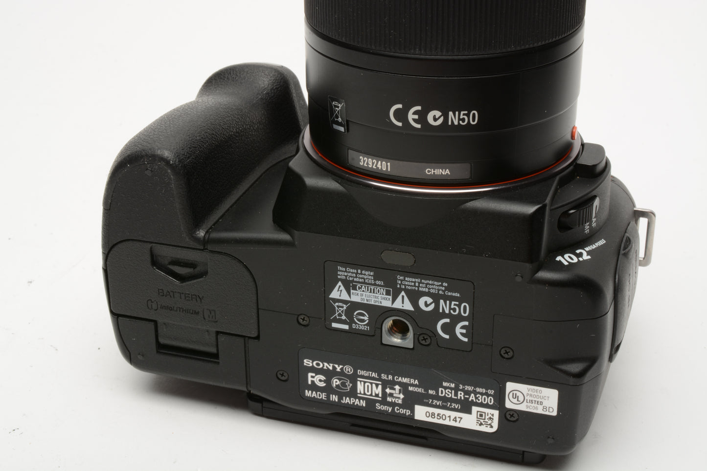 Sony Alpha A300 DSLR Camera w/18-70mm f3.5-5.6, Book, batt+charger, Clean