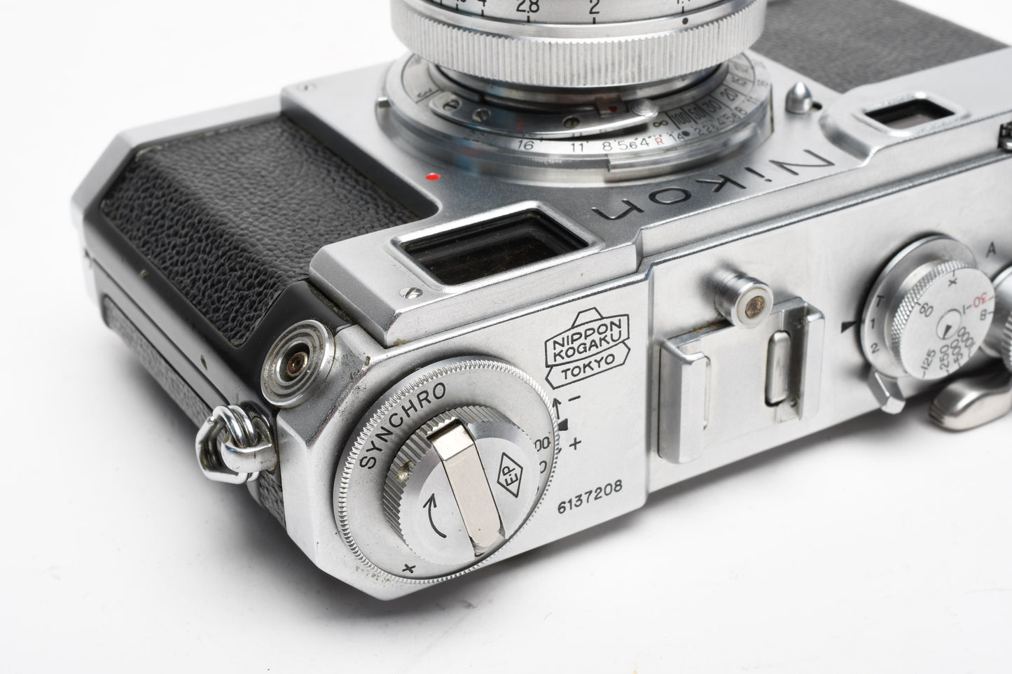 Nikon S2 Chrome Nippon Kogaku Rangefinder Camera w/5cm f1.4 Lens, case, good!