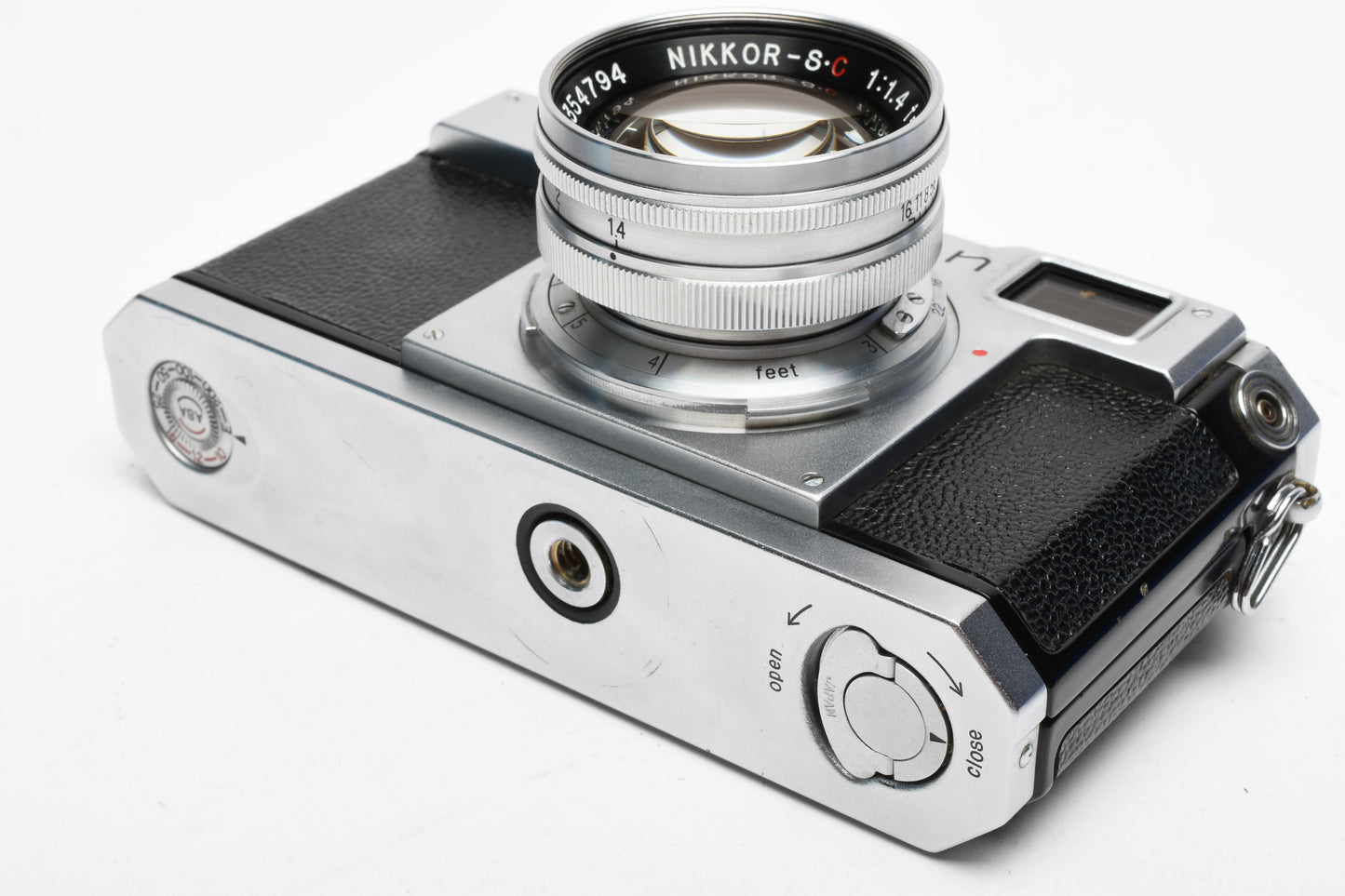 Nikon S2 Chrome Nippon Kogaku Rangefinder Camera w/5cm f1.4 Lens, case, good!