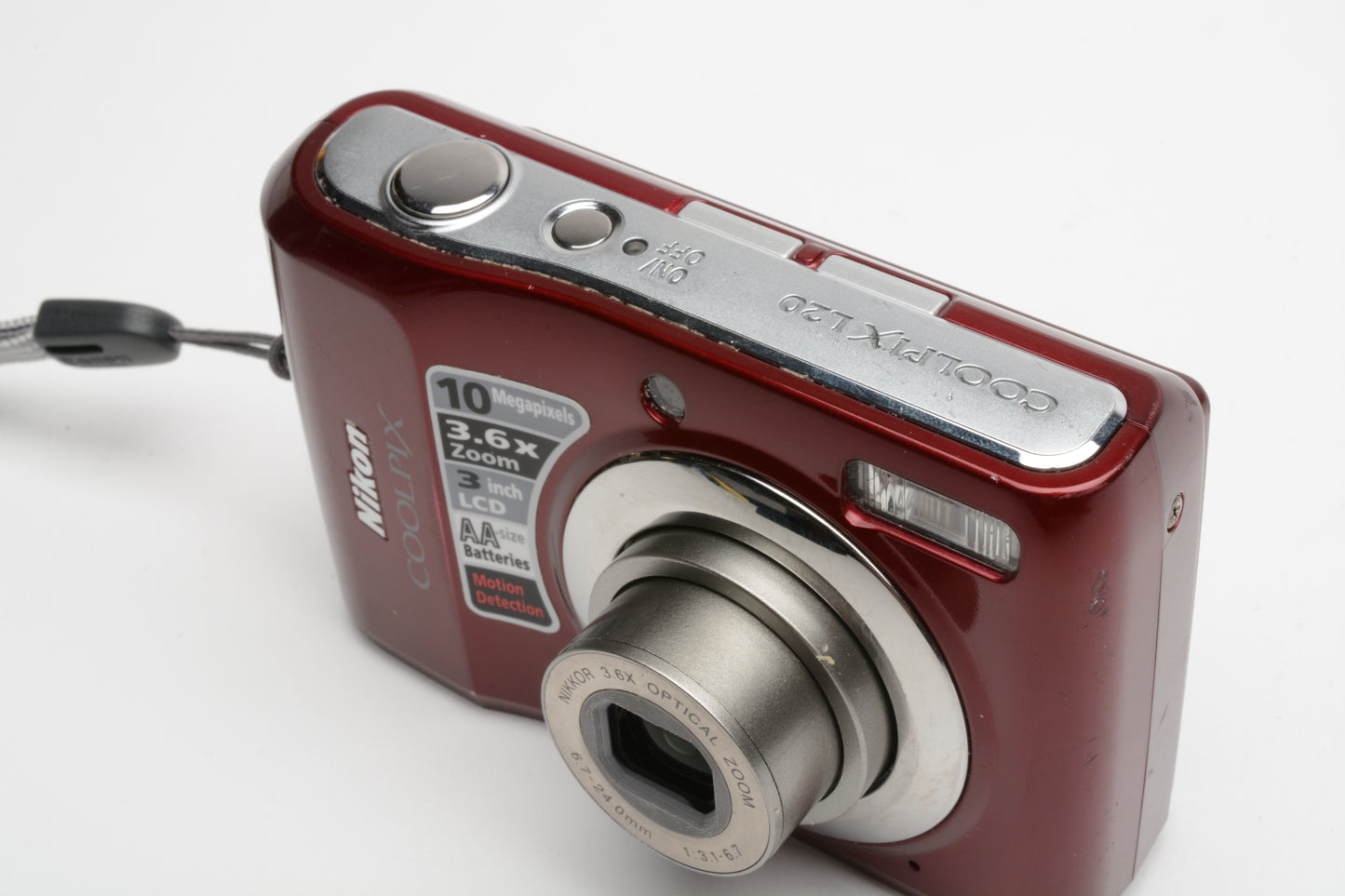 Nikon Coolpix L20 10MP Digital Point&Shoot Camera (Red), Tested, Very nice