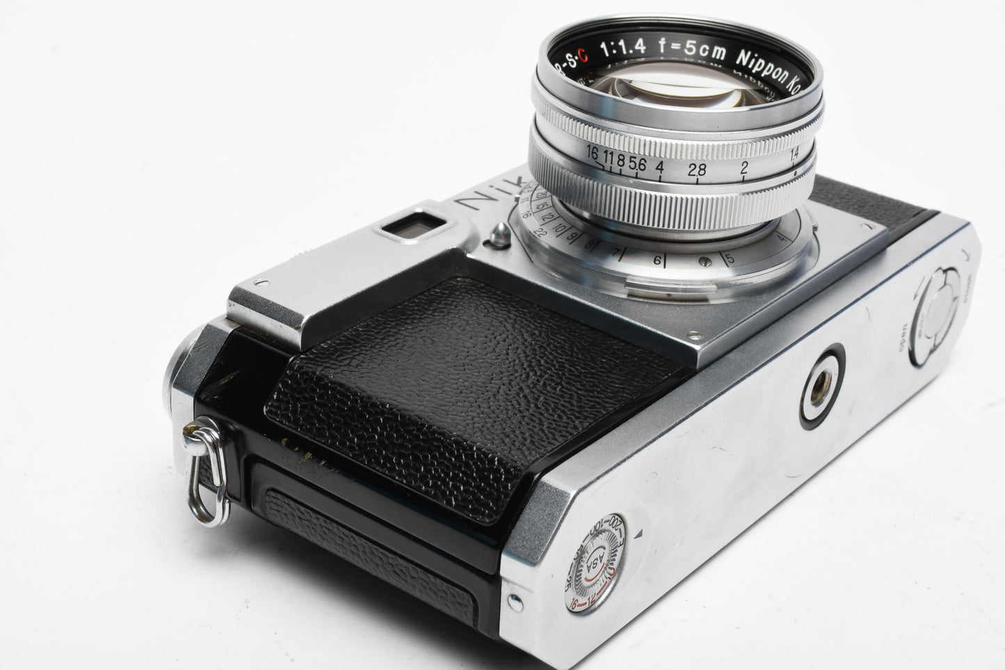 Nikon S2 Chrome Nippon Kogaku Rangefinder Camera w/5cm f1.4 Lens, case, good!