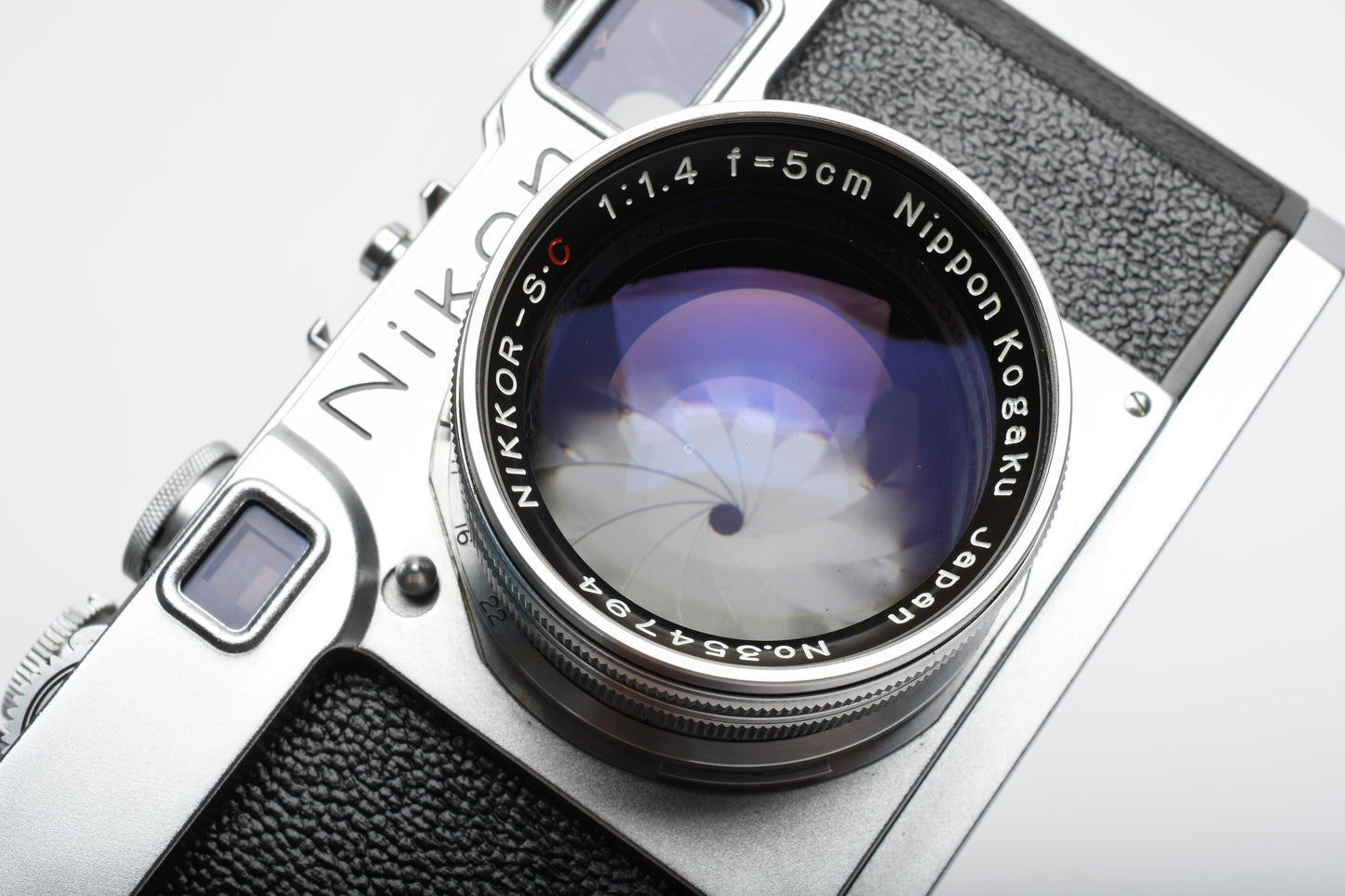 Nikon S2 Chrome Nippon Kogaku Rangefinder Camera w/5cm f1.4 Lens, case, good!