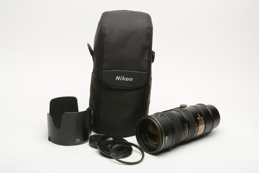 Nikon AF-S VR-Nikkor ED 70-200mm f/2.8 G w/case,hood,B+W UV