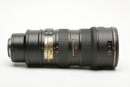 Nikon AF-S VR-Nikkor ED 70-200mm f/2.8 G w/case,hood,B+W UV