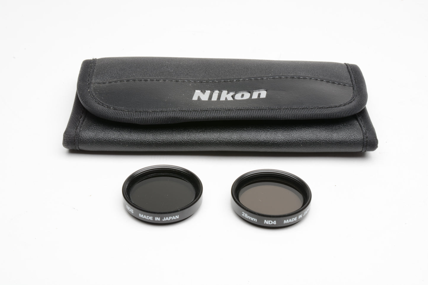 Nikon 28mm Neutral Density ND4 and ND8 filters in pouch, very clean