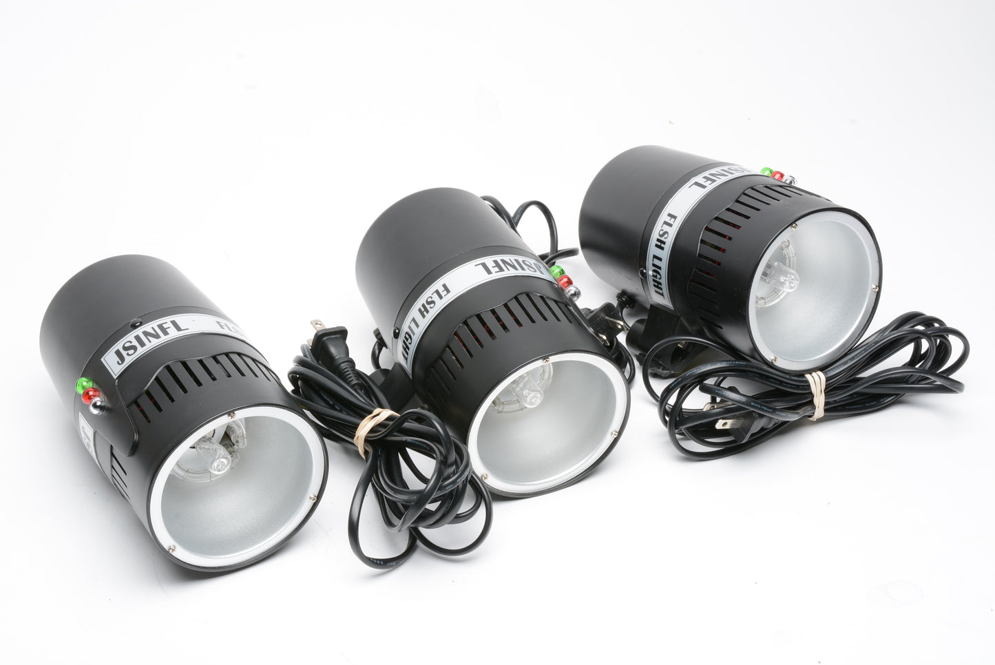 SET OF 3 LSP Photo 200W Strobe Flash heads bundle, tested, work great *READ