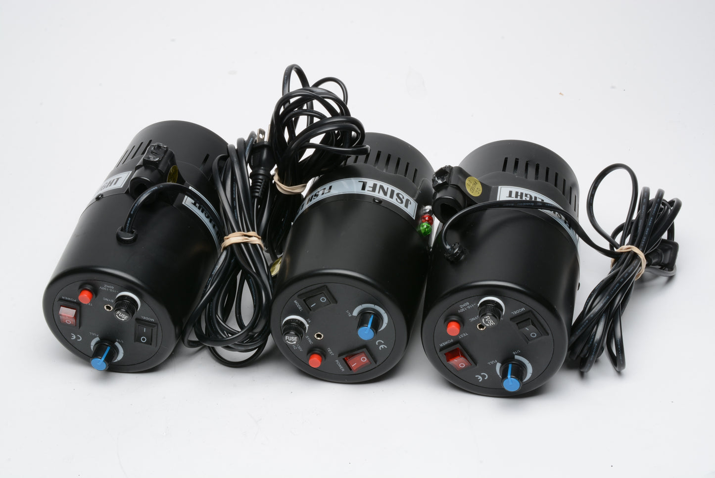 SET OF 3 LSP Photo 200W Strobe Flash heads bundle, tested, work great *READ