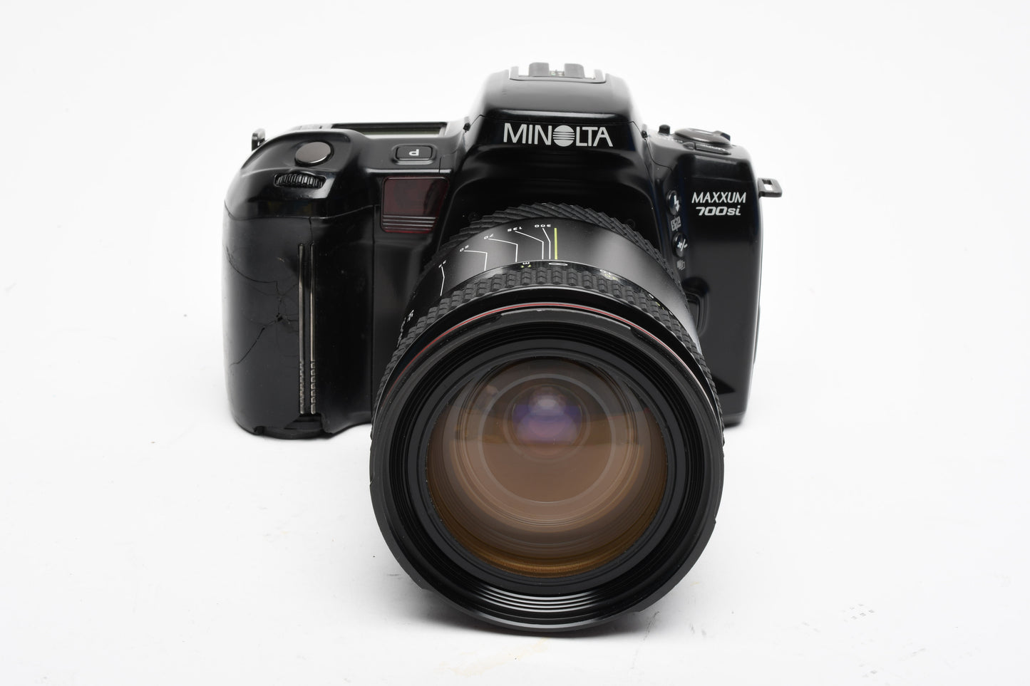Minolta 700si QD 35mm SLR w/Tokina AF 35-300mm zoom, Bracket card, tested *Read