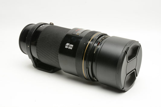 Minolta AF 80-200mm f2.8 APO Tele zoom lens, Collar, hood, caps, Sharp!