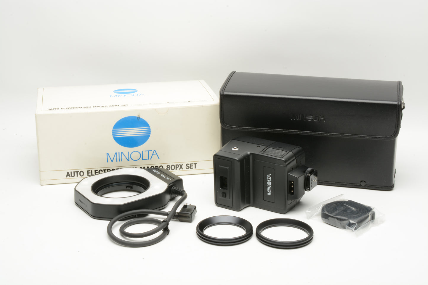 Minolta 80PX Auto Electroflash Macro Ring light set, Mint- Boxed