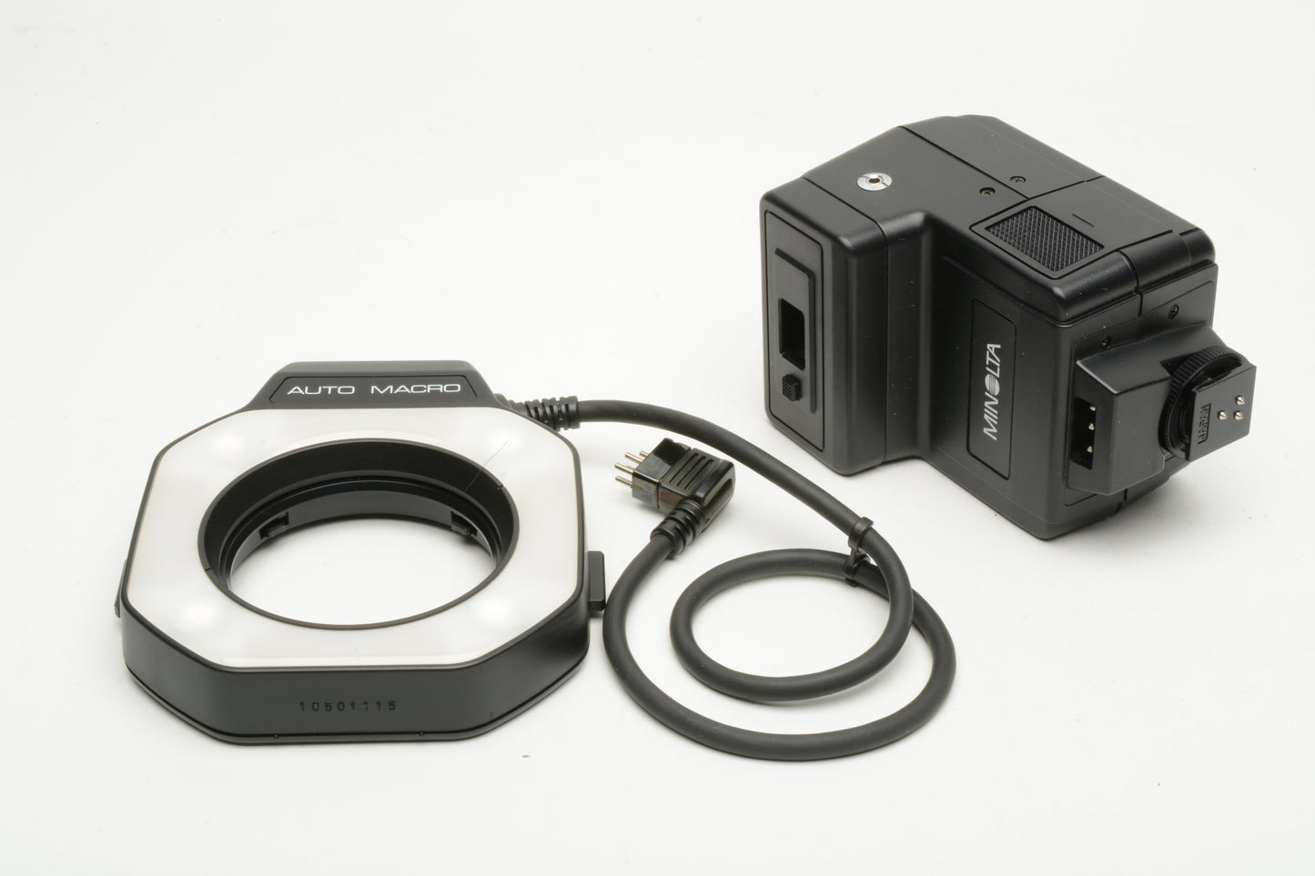 Minolta 80PX Auto Electroflash Macro Ring light set, Mint- Boxed