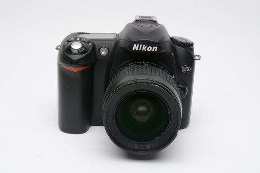 Nikon D50 DSLR body w/28-80mm f3.3-5.6G, batt, charger, SD, Only 1800 Acts!