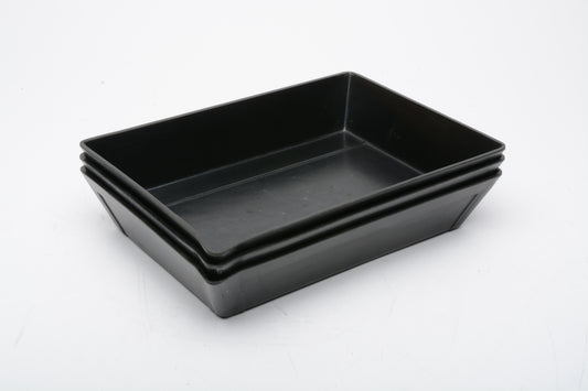 3X Hard Rubber 7.5 x 5.5" for 5x7" darkroom printing trays, very clean (Black)