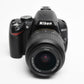 Nikon D3000 DSLR w/Nikkor AFS 18-55mm f3.5-5.6G Lens, Batt, Charger, 1113 Acts!!