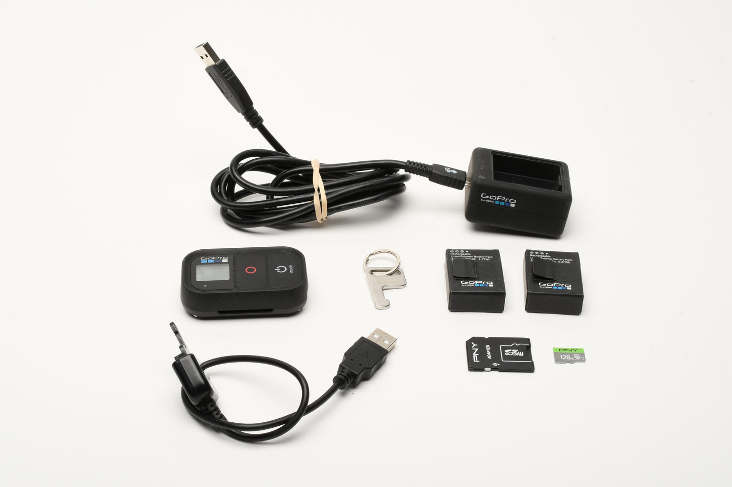 Gopro Hero 3+ large complete bundle, Clean, Tested + 128GB Micro SD