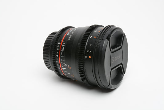 Rokinon 50mm T1.5 AS UMC Cine DS Lens for Canon EF Mount, Nice