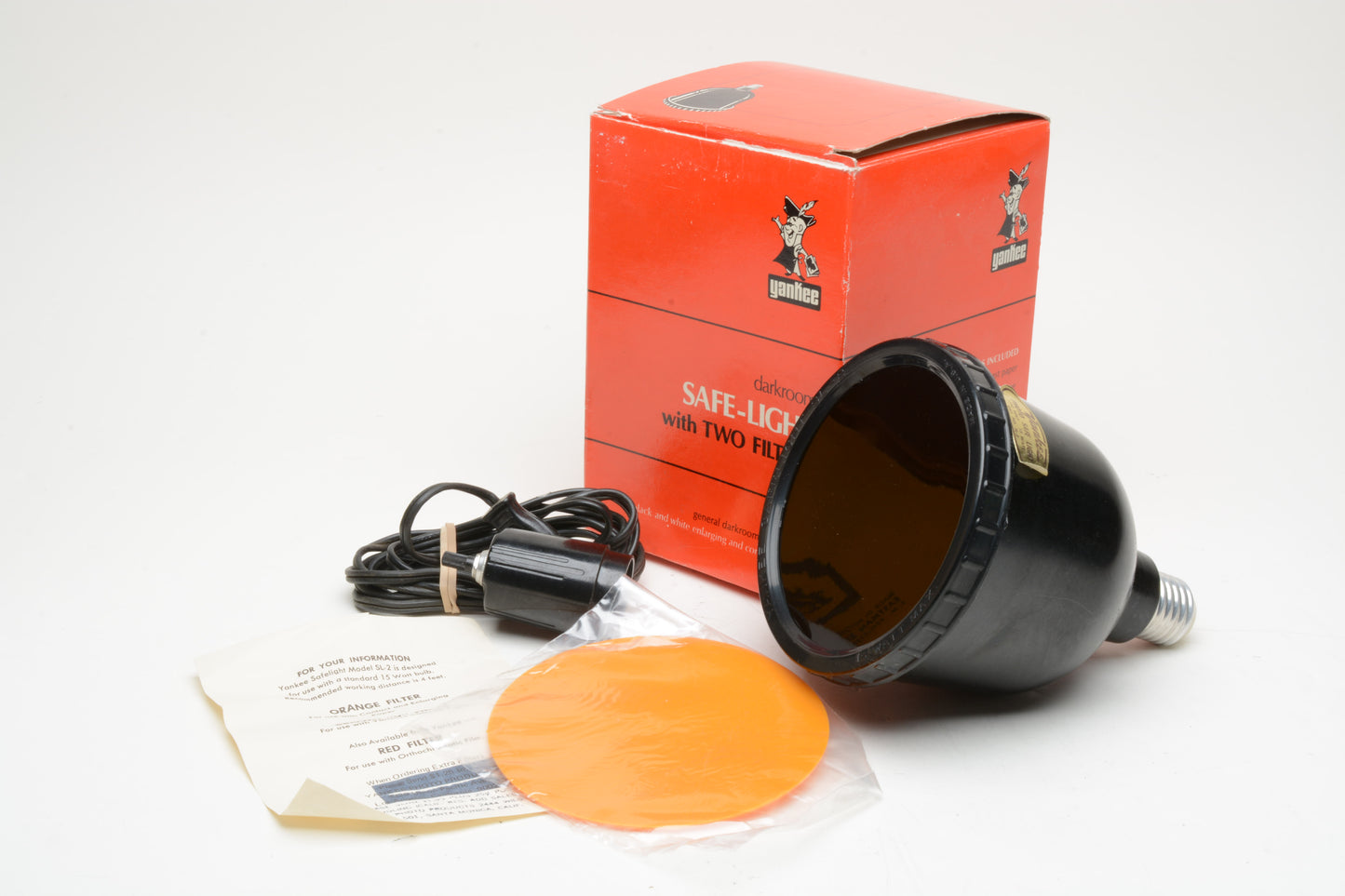 Yankee darkroom Safe Light Safelight with two filters - NIB