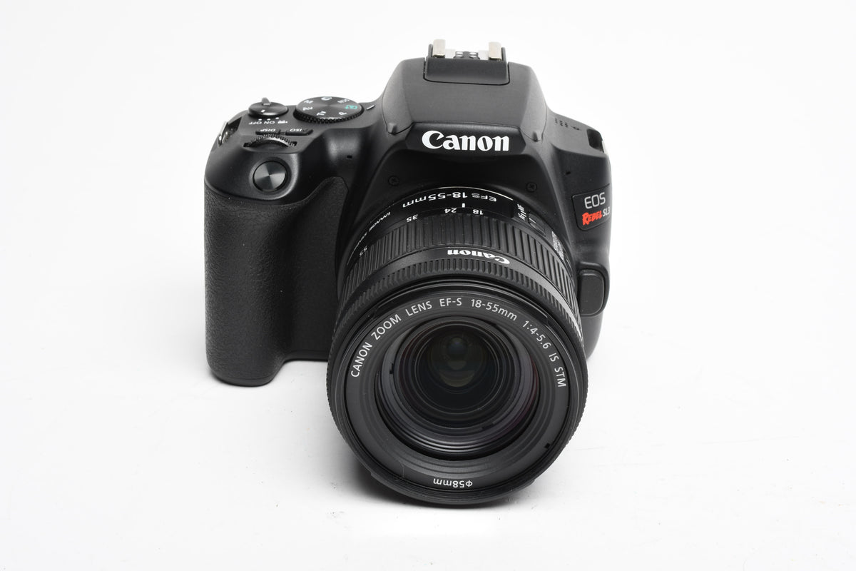 Canon EOS Rebel SL3 DSLR w/18-55mm f4-5.6 IS STM zoom, Case, <1000 Acts!