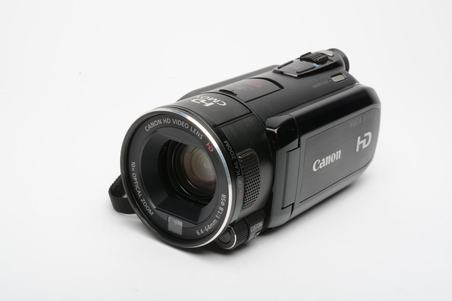 Canon Vixia HF S10 HD Camcorder, Light, 2Batts, AC, cables, tested, Nice!