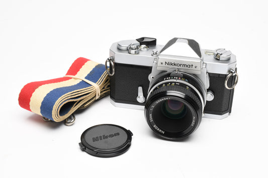 Nikon Nikkomat FTN 35mm SLR w/50mm f2, Strap, New seals, Tested