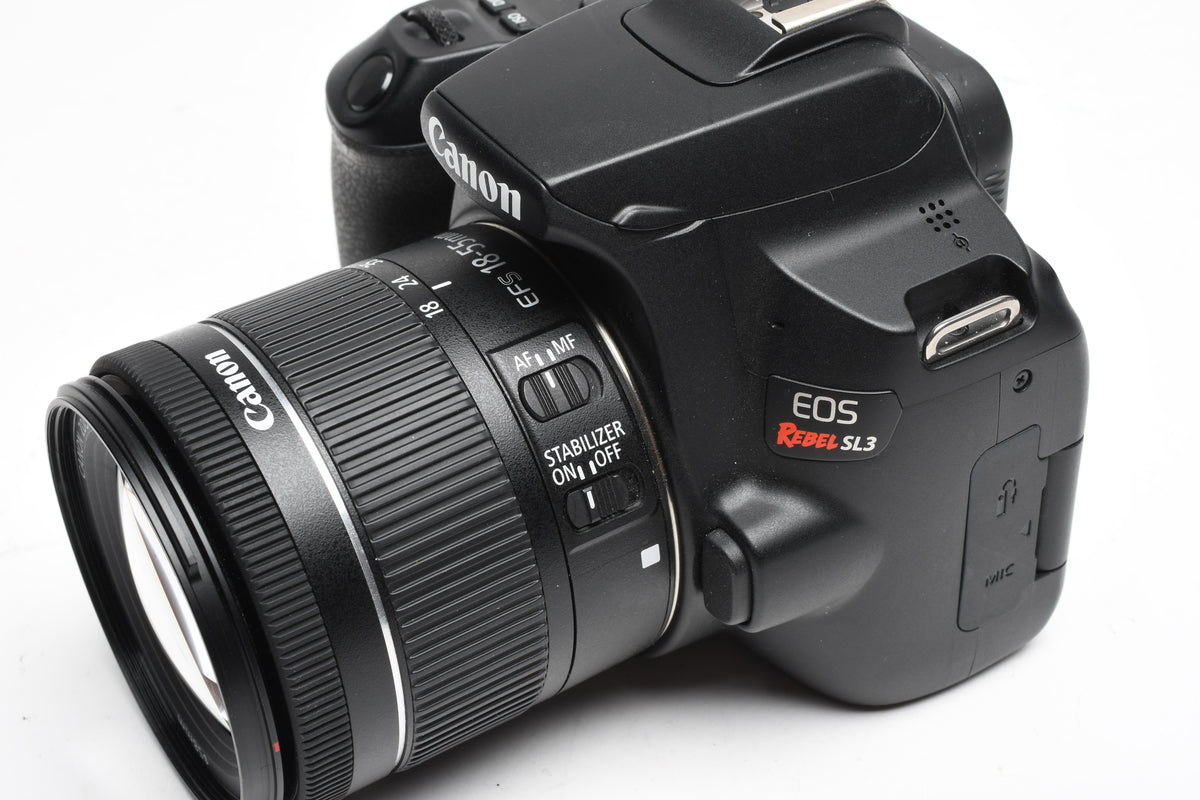 Canon EOS Rebel SL3 DSLR w/18-55mm f4-5.6 IS STM zoom, Case, <1000 Acts!