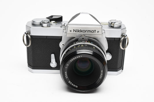 Nikon Nikkomat FTN 35mm SLR w/50mm f2, Strap, New seals, Tested