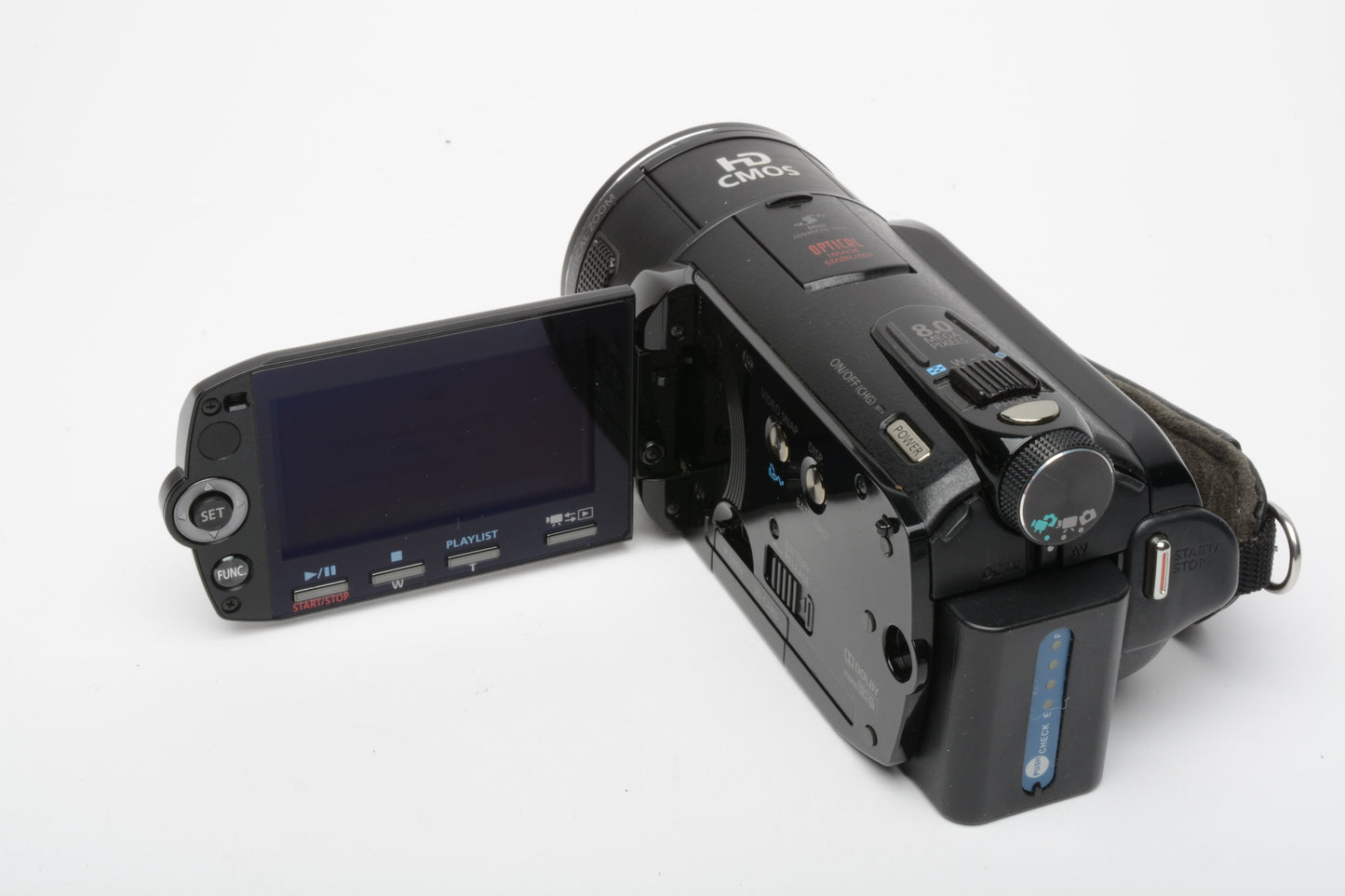 Canon Vixia HF S10 HD Camcorder, Light, 2Batts, AC, cables, tested, Nice!