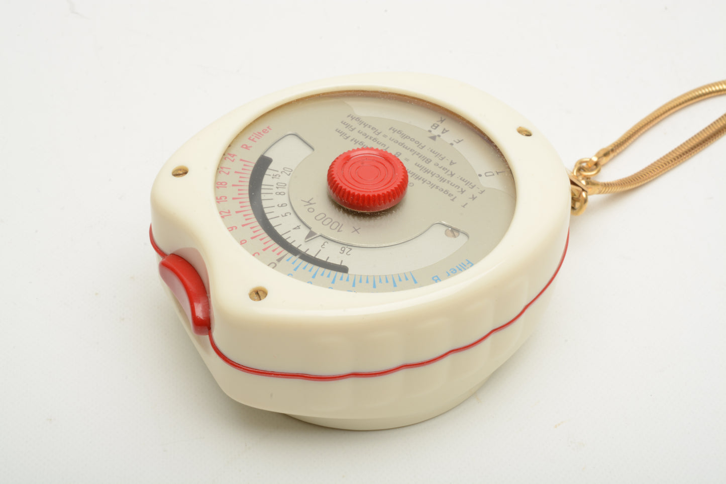Gossen Sixticolor Color Temperature Light Meter with Case + Chain, Great