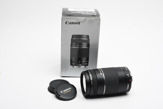 Canon EF 75-300mm f4-5.6 III USM Telephoto zoom lens, Box, Mint-