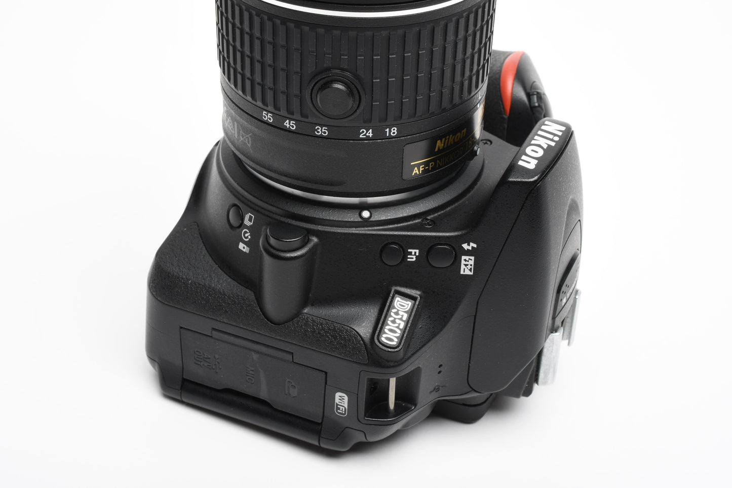 Nikon D5500 DSLR w/AF-P 18-55mm f3.5-5.6 VR, 2batts, charger Only 1612 Acts!