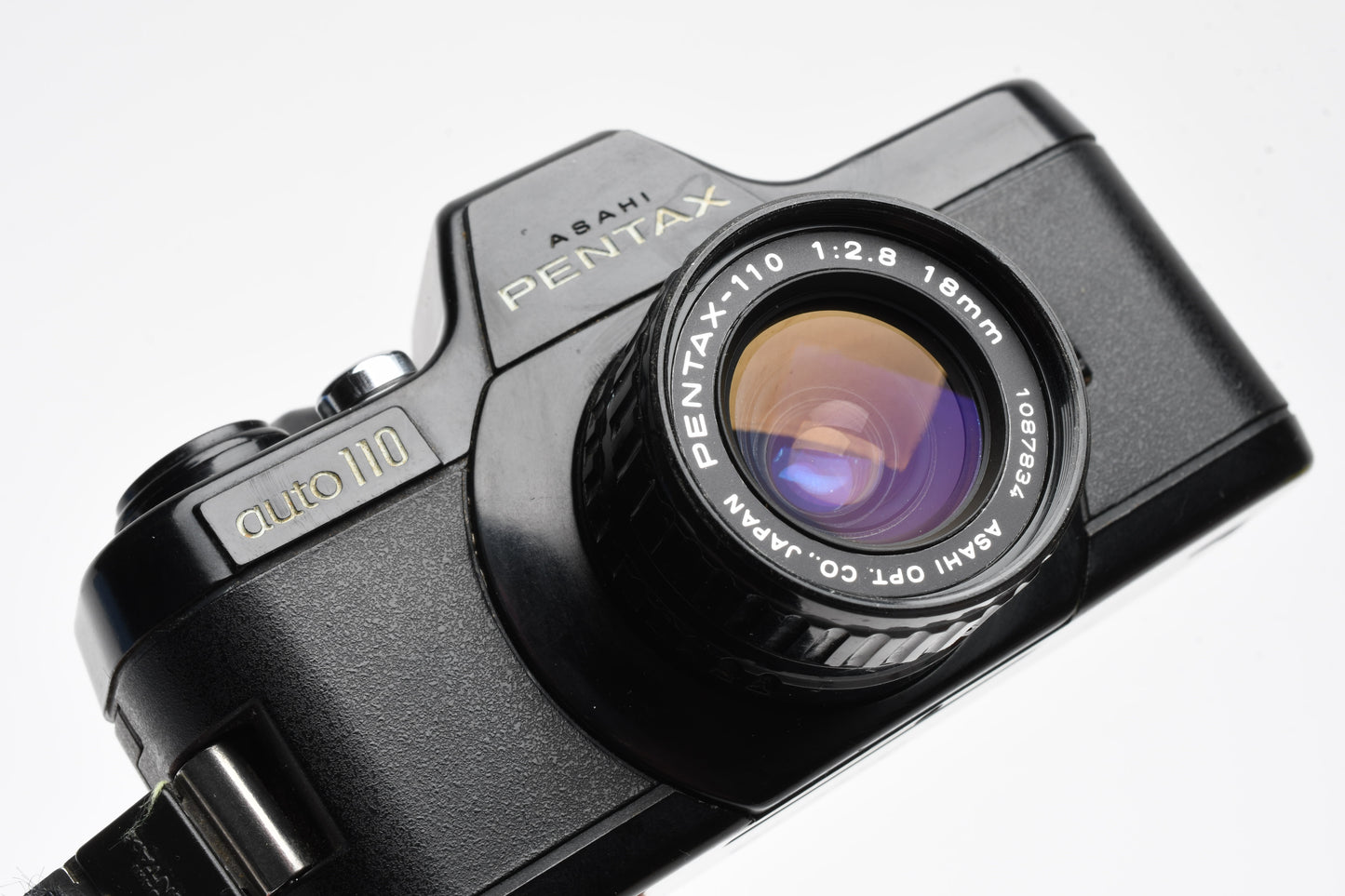 Pentax Auto 110 w/18mm f2.8, L39 UV and wrist strap, Tested