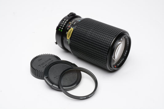 Tokina RMC 80-200mm f3.5-4.5 zoom lens Minolta MD Mount, Caps+UV Mint-