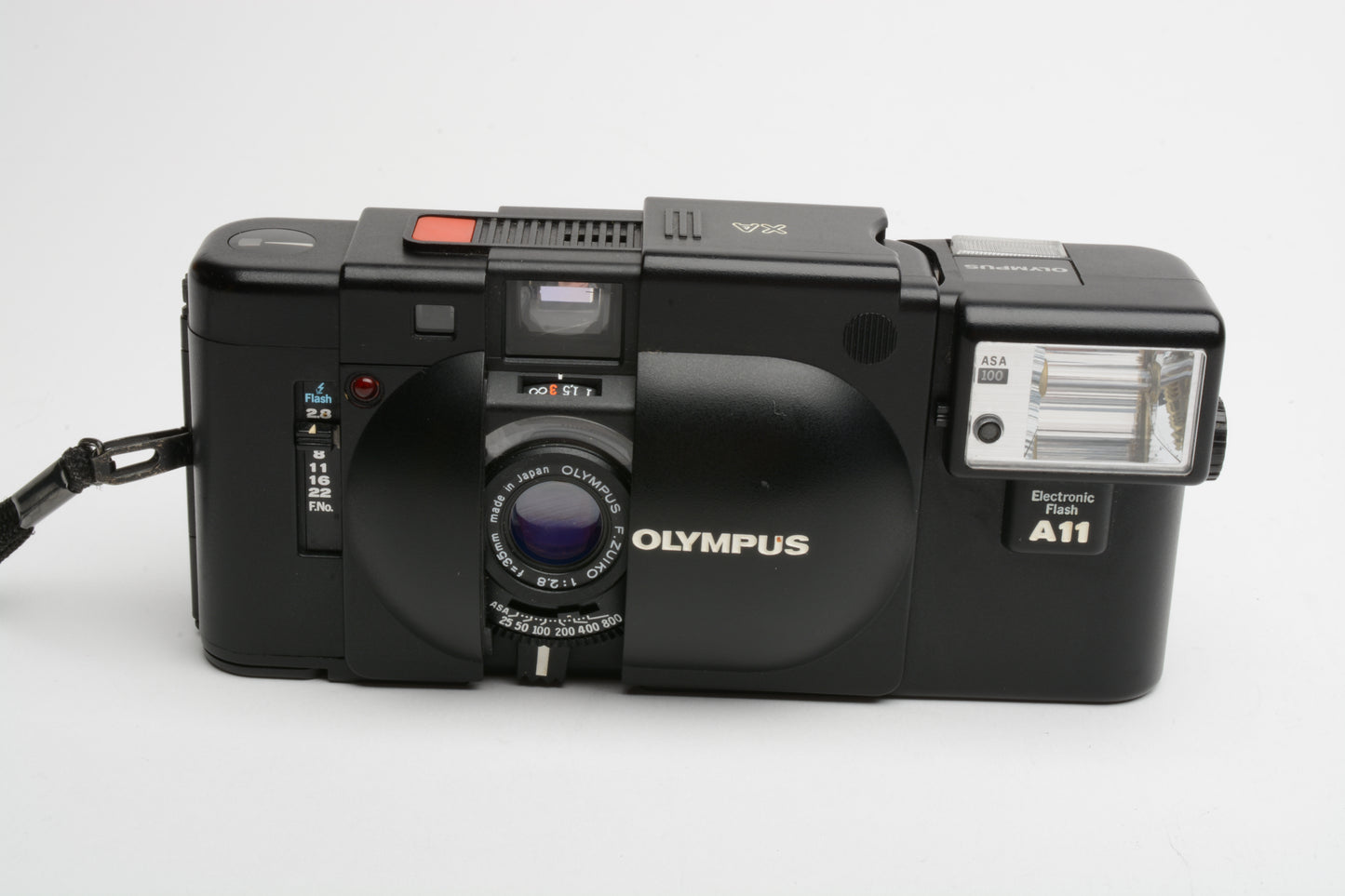 Olympus XA w/A11 flash, new light seals, tested, great! VERY clean