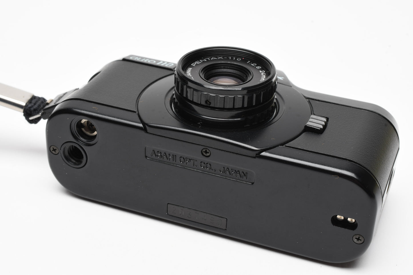 Pentax Auto 110 w/24mm f2.8, case, wrist strap, +AF130P Flash, Tested