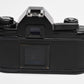 Nikon EM 35mm SLR w/Nikon Nikkor 50mm f1.8 lens, strap, cap, UV, CR, new seals