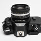 Nikon EM 35mm SLR w/Nikon Nikkor 50mm f1.8 lens, strap, cap, UV, CR, new seals