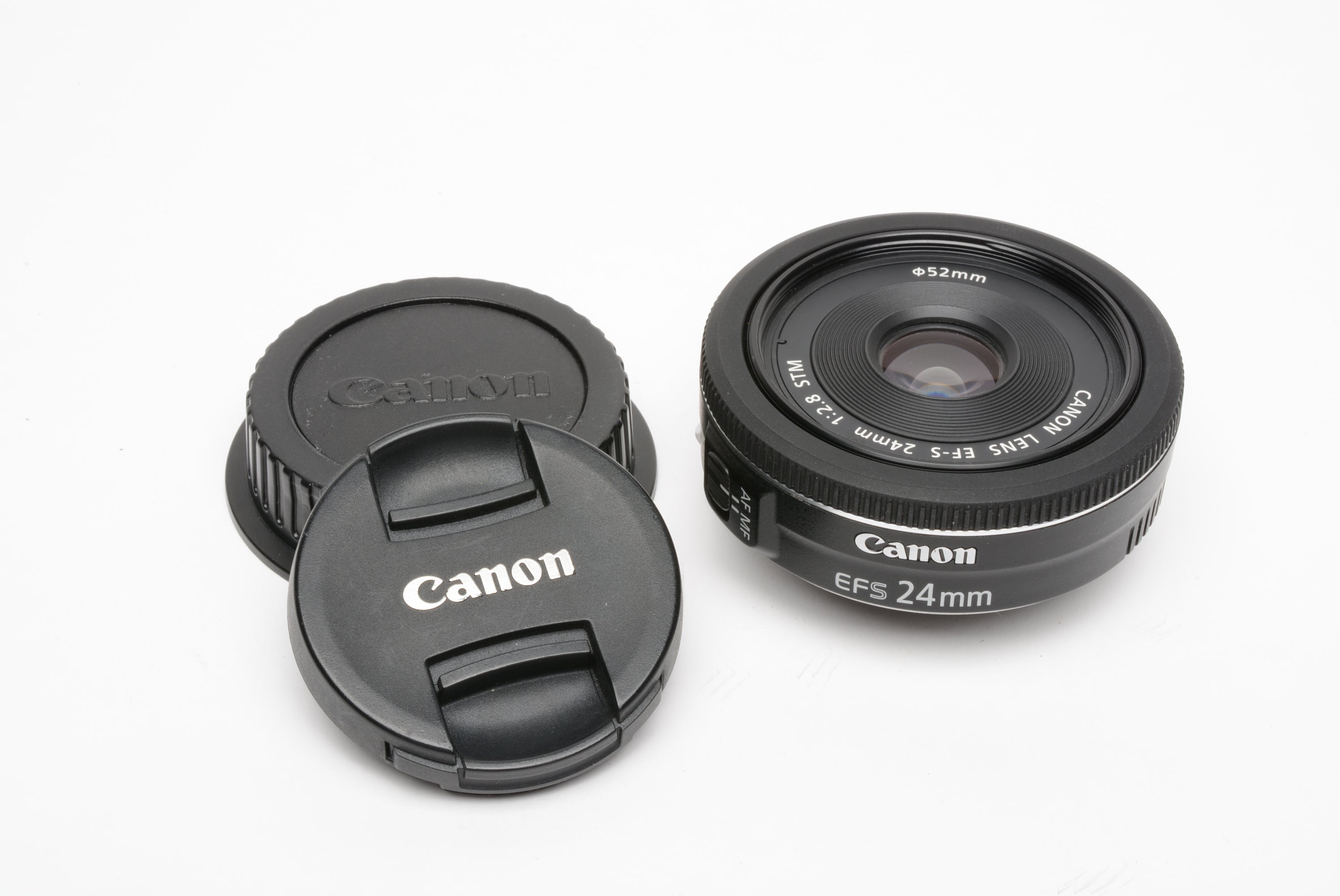 Canon EFS 24mm F2.8 STM Pancake macro lens, w/Caps – RecycledPhoto