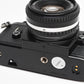 Nikon EM 35mm SLR w/Nikon Nikkor 50mm f1.8 lens, strap, cap, UV, CR, new seals